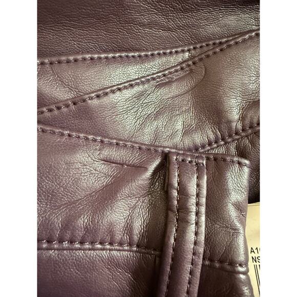 AGOLDE 90s Recycled Leather Pinch Waist Trousers Women’s Sz 26 Purple Pants NWT - Picture 13 of 13